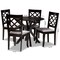 Baxton Studio Jana Grey Upholstered and Dark Brown Finished Wood 5-Piece Dining Set 173-9726-10892 - alternate 5